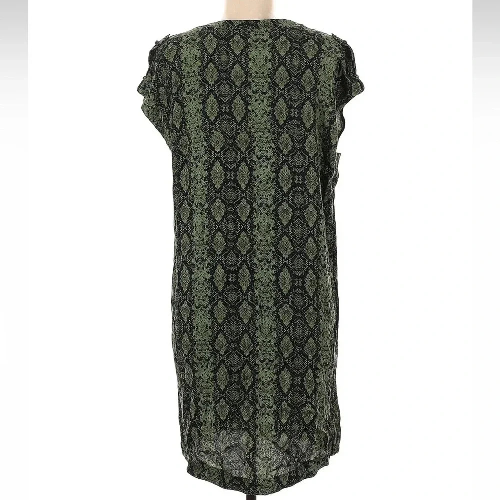 Anthropologie Green Snakeskin Print Rachel Tunic Dress Size Medium M - Picture 6 of 10